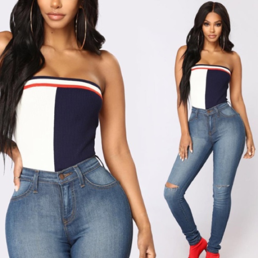 Ribbed Color Block Body Suit